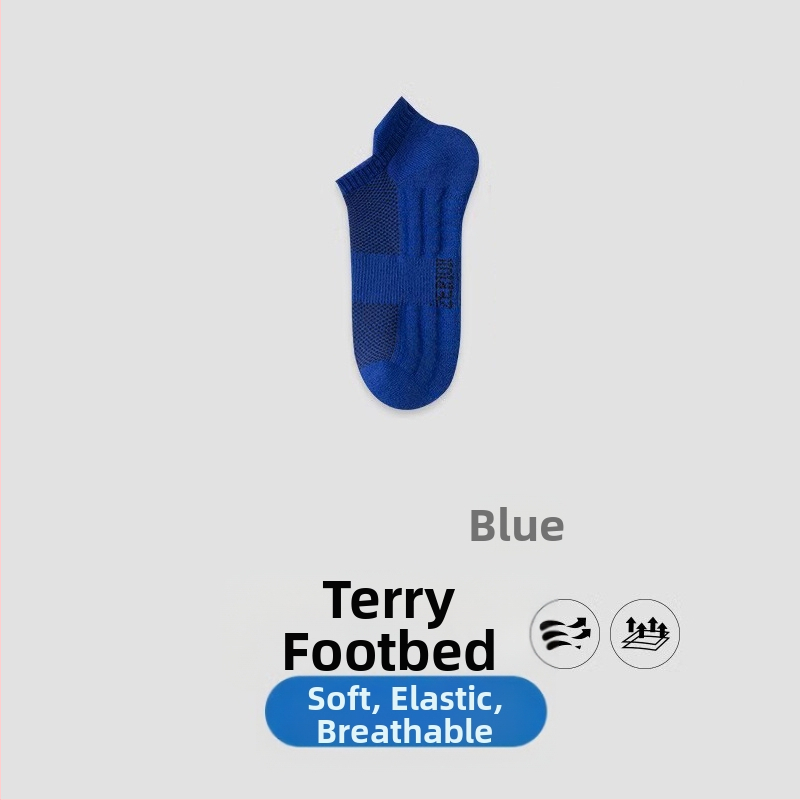 Чорапи Zhuji, мъжки къси летни тънки памучни дезодоранти, абсорбиращи потта, спортни момчета, летни черно-бели, къси тръбички