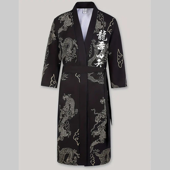 Νέο προϊόν 2025 Amazon Cross-Border Export Harajuku Dragon Totem Print Long Ανδρικό και Γυναικείο Outwear Cape Cardigan