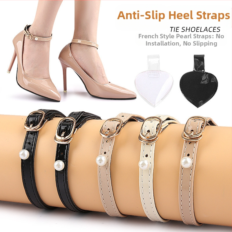 Prantsuse lihtsad pärlrihmaga paksu kontsaga terava ninaga sandaalid - paigaldusvabad kingad - suured muutused, väikesed kukkumisvastased kontsarihmad