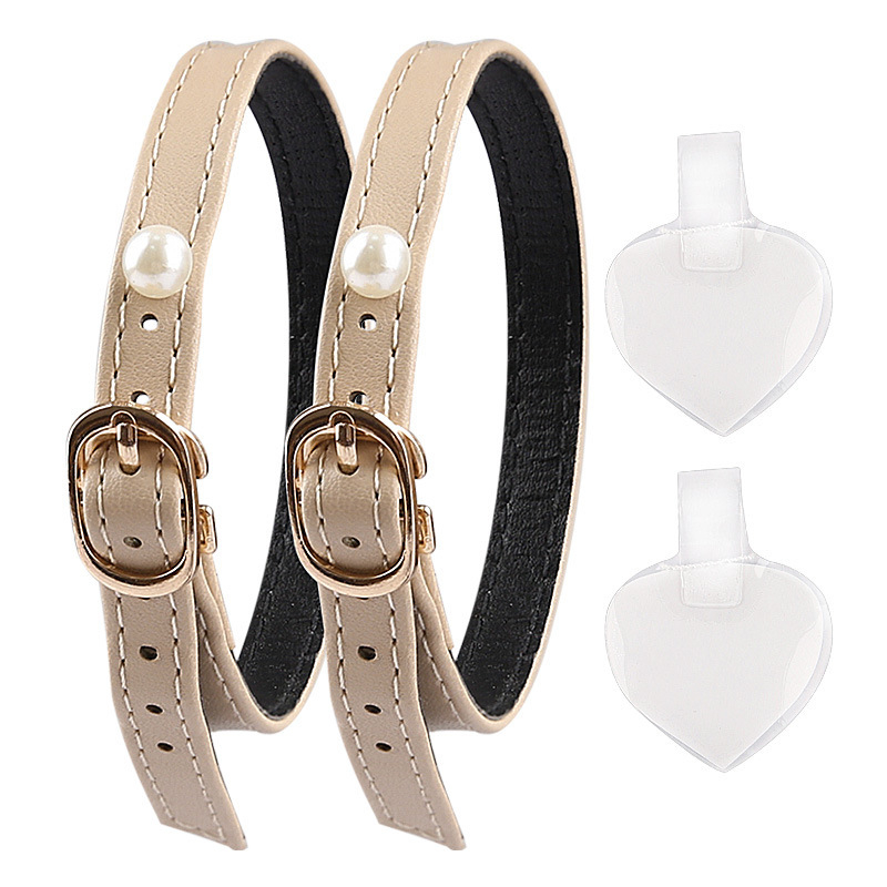 Prancūziškos paprastos perlų dirželio storo kulno smailios basutės be montavimo, dideli kulno dirželiai, apsaugantys nuo nukritimo