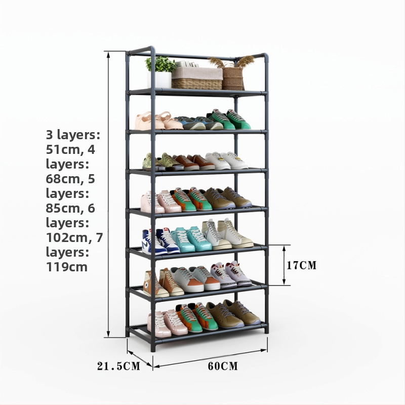 Ексклузивна стойка за обувки за домашно съхранение, обикновена стойка за обувки за съхранение в дома, многослойна подсилена конструкция, минималистично решение за съхранение на едро