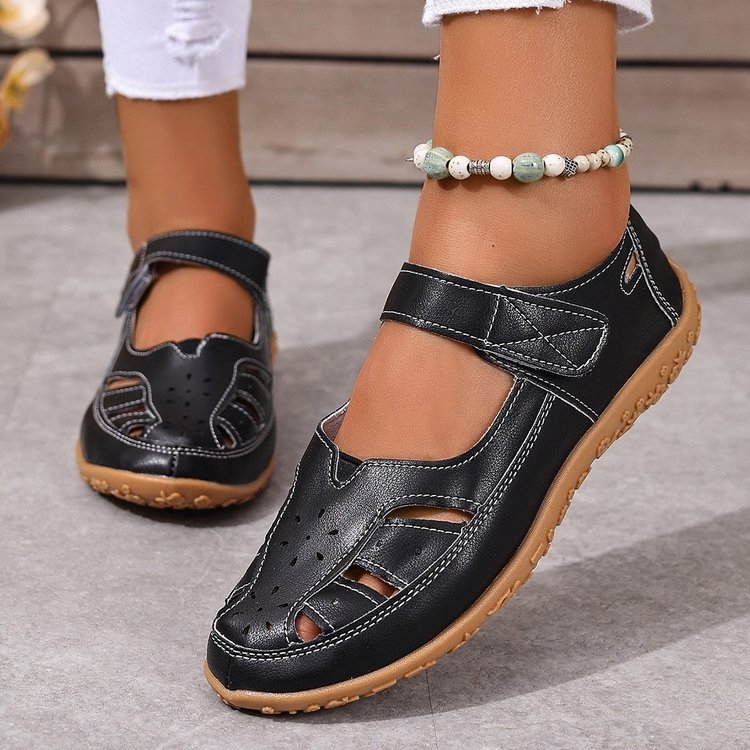 2025 Лято Нови Външнотърговски Големи Размери Кухи Дамски Обувки Сабо Мама Дамски Обувки Дишащи Сандали Трансгранична Външнотърговска Търговия