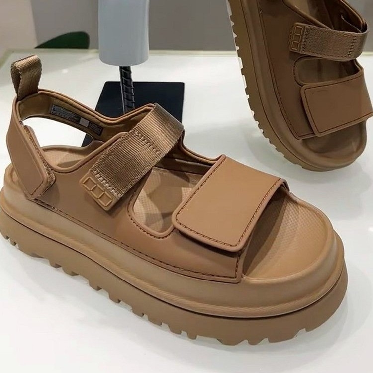 Дишащи и удобни дамски сандали с гумени и пластмасови подметки, ергономичен дизайн, дълготрайно пътуване без умора на краката, плажни обувки с велкро