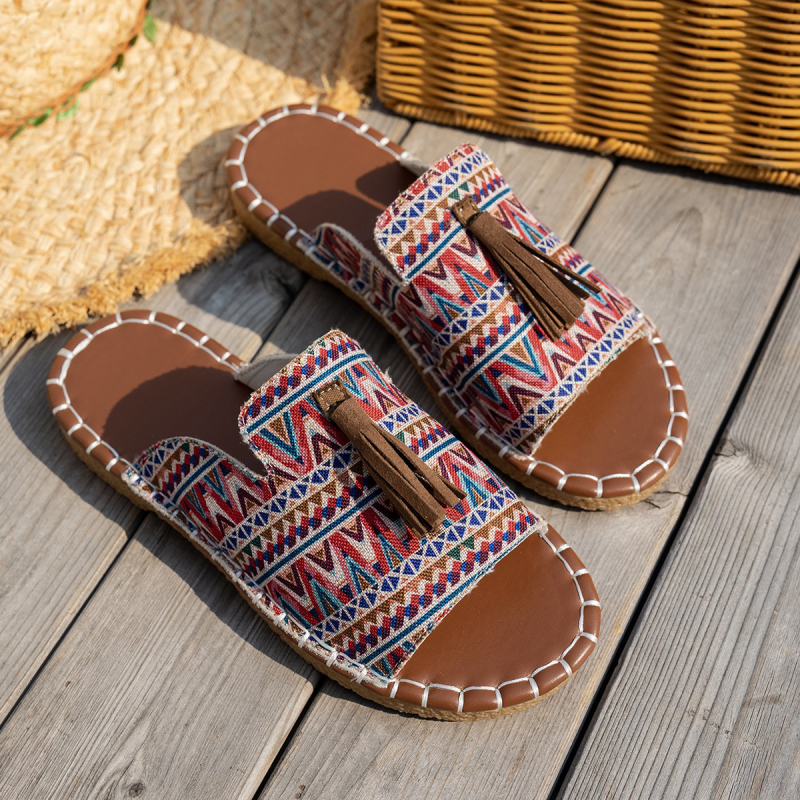 Nove ljetne cipele za plažu u boemskom stilu iz 2025., veličina 43, Wish Export, ravne papuče velike veličine za žene