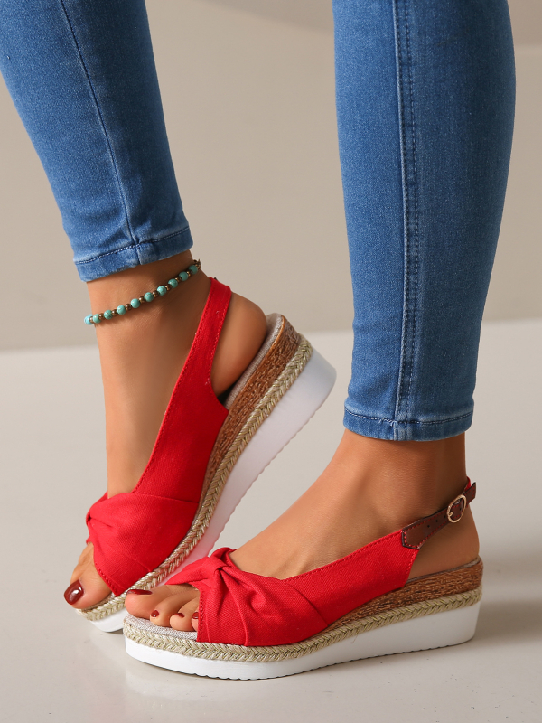 2024 διασυνοριακά νέα σανδάλια wedge γυναικεία παπούτσια plus size εξωτερικού εμπορίου wedge χοντρό κάτω μέρος casual σανδάλια fish mouth σε απόθεμα χονδρικής