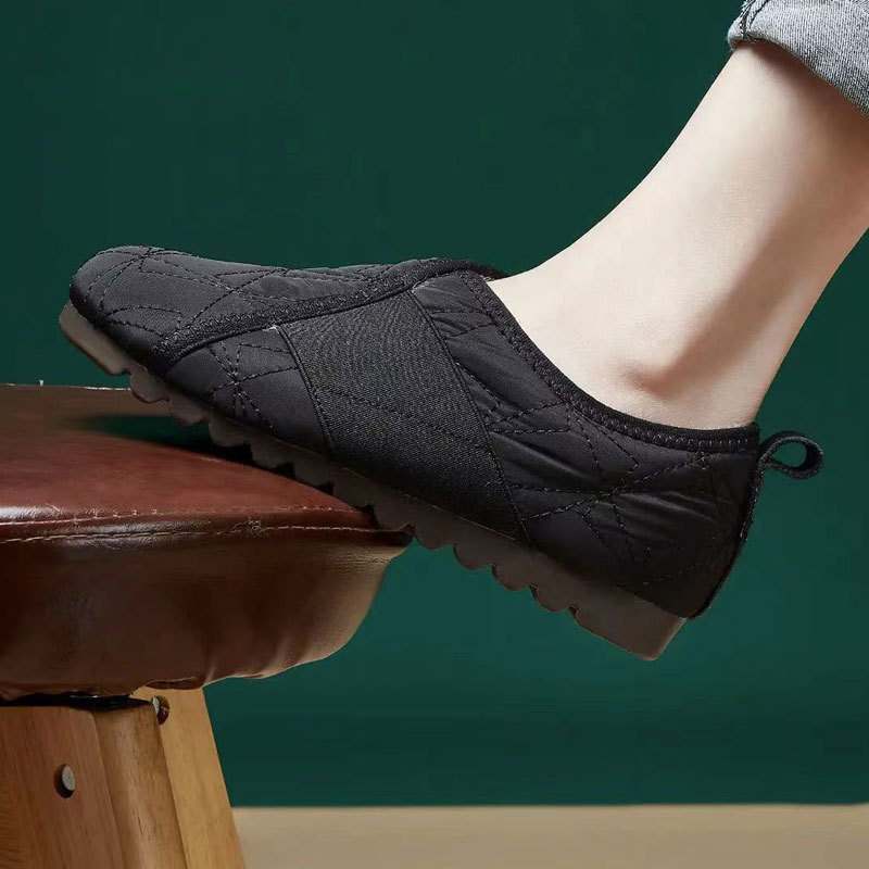 Pantofi de damă din bumbac pentru zăpadă, toamna și iarna 2024, din lână aerospațială, cu căptușeală din fleece, antiderapanți, ușori, din bumbac, pentru mame