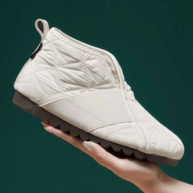 Pantofi de damă din bumbac pentru zăpadă, toamna și iarna 2024, din lână aerospațială, cu căptușeală din fleece, antiderapanți, ușori, din bumbac, pentru mame