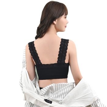 Ζωντανή μετάδοση χωρίς ραφές τυλιγμένο στήθος με δαντέλα, τιράντες ώμου, ηλίανθος, ομορφιά, πίσω, αθλητικά εσώρουχα, χωρίς ραφές, σουτιέν