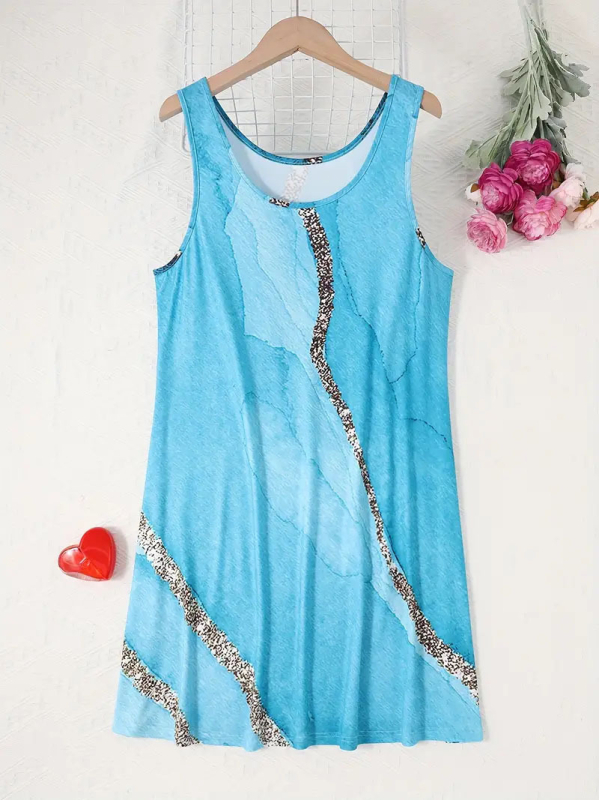 Prekogranična vanjska trgovina Mramorni printani prsluk s okruglim izrezom, spavaćica europskog i američkog uličnog stila, spavaćica s uzorkom leptira