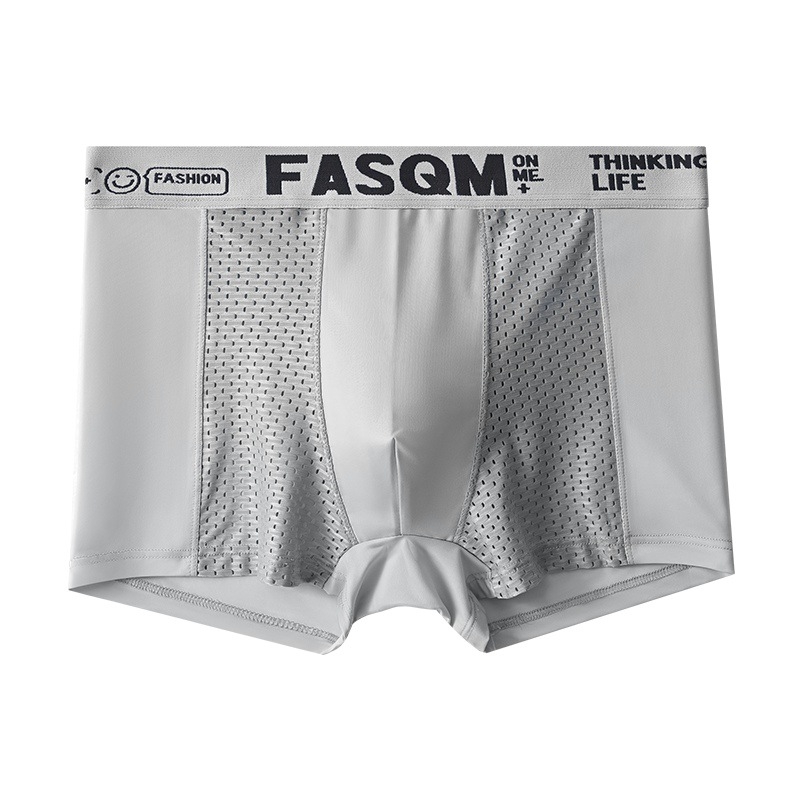 Ανδρικά εσώρουχα Explosive Mesh Ice Silk, καλοκαιρινά λεπτά μποξεράκια για αγόρια, με μέση, αναπνεύσιμα, αθλητικά σορτς για μεγάλα μεγέθη