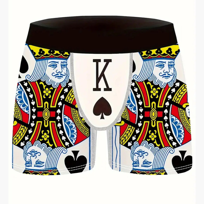 Muške bokserice s printom karata za igranje, prozračne i udobne, elastične sportske kratke hlače za muškarce, ležerne