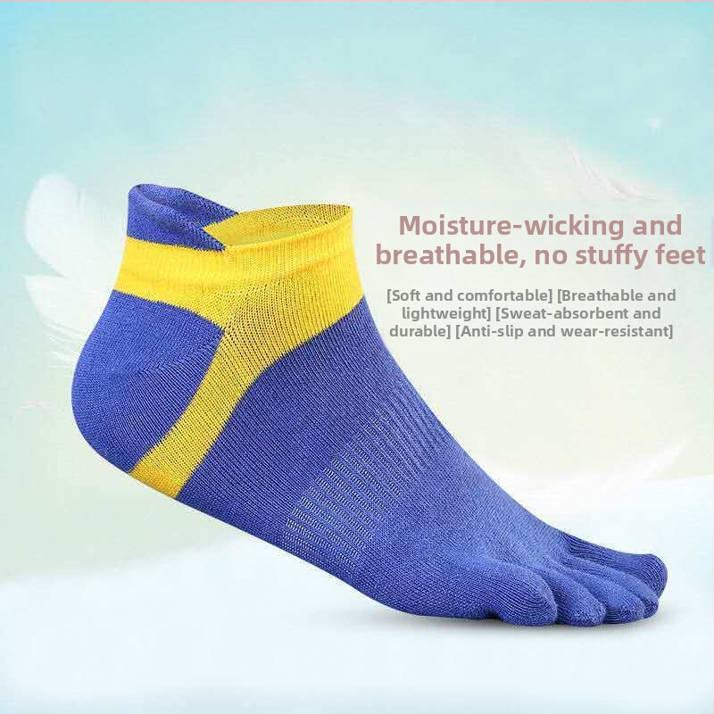 Penkių pirštų kojinės Vyriškos vasarinės plonos trumpos valties kojinės Kvėpuojančios prakaitą sugeriančios medvilninės kojinės Apsauga nuo šaknų Lauko sportui Neslystančios kojinės su padalintais pirštais