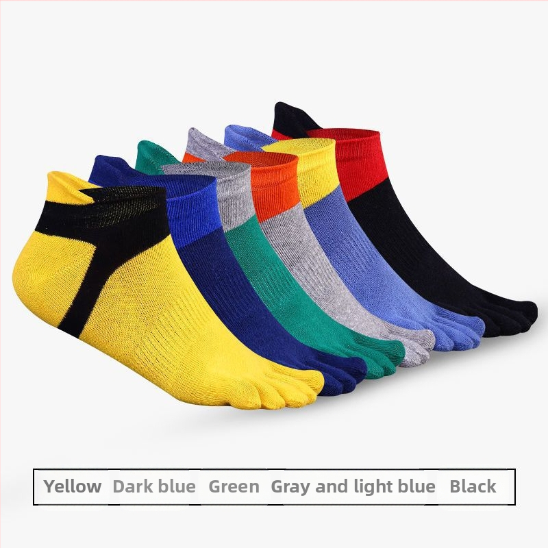 Penkių pirštų kojinės Vyriškos vasarinės plonos trumpos valties kojinės Kvėpuojančios prakaitą sugeriančios medvilninės kojinės Apsauga nuo šaknų Lauko sportui Neslystančios kojinės su padalintais pirštais