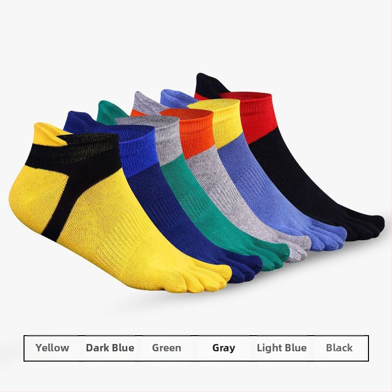 Penkių pirštų kojinės Vyriškos vasarinės plonos trumpos valties kojinės Kvėpuojančios prakaitą sugeriančios medvilninės kojinės Apsauga nuo šaknų Lauko sportui Neslystančios kojinės su padalintais pirštais