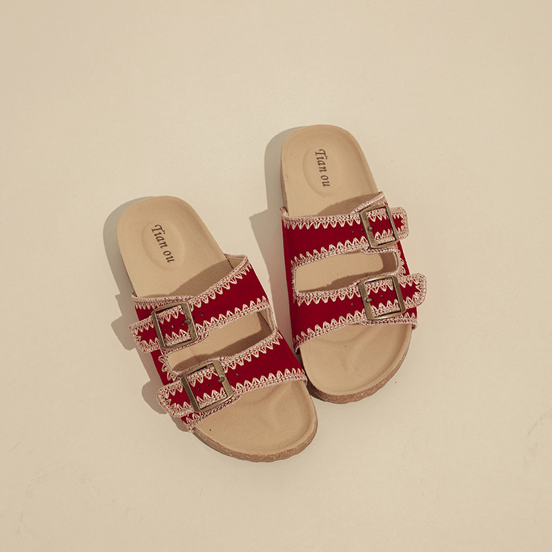 Дамски чехли Hotwind Birkenstock, нови за лятото 2025, ретро сандали за открито, плажни сандали, универсални дамски чехли тип „получешки“