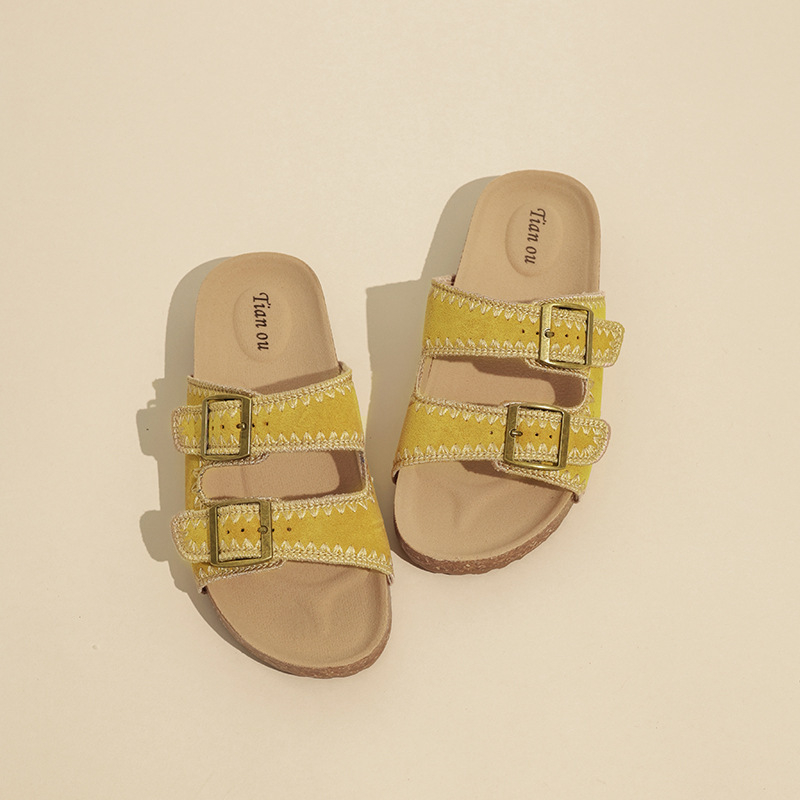 Дамски чехли Hotwind Birkenstock, нови за лятото 2025, ретро сандали за открито, плажни сандали, универсални дамски чехли тип „получешки“