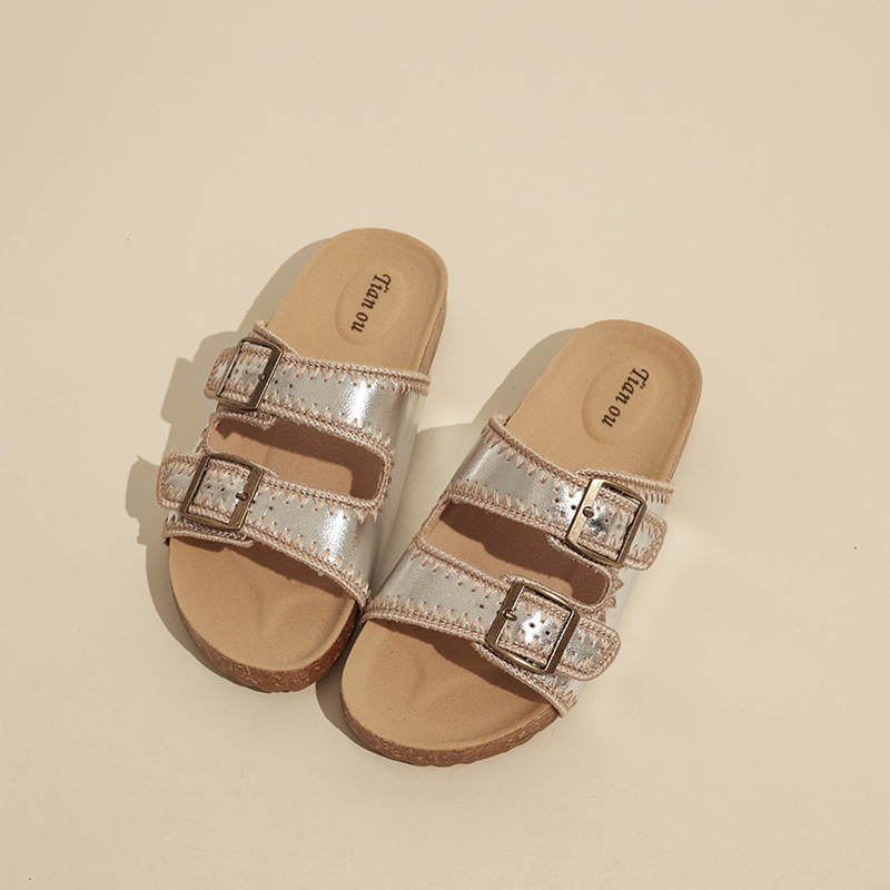 Дамски чехли Hotwind Birkenstock, нови за лятото 2025, ретро сандали за открито, плажни сандали, универсални дамски чехли тип „получешки“