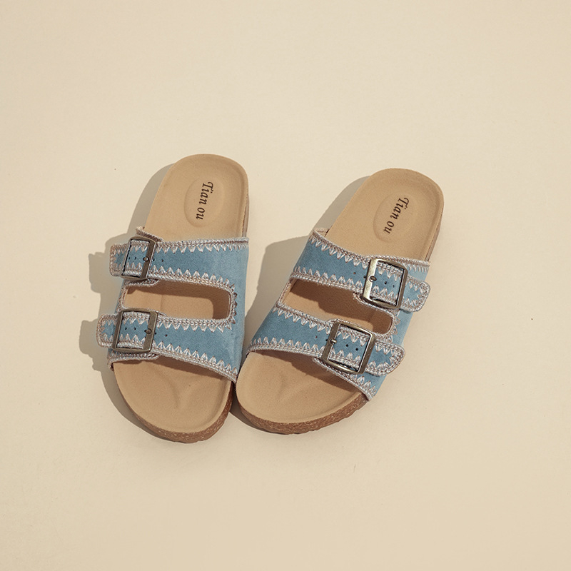 Дамски чехли Hotwind Birkenstock, нови за лятото 2025, ретро сандали за открито, плажни сандали, универсални дамски чехли тип „получешки“