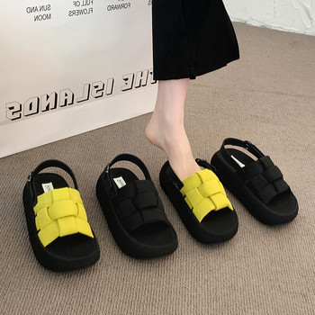 Cross-Border 2025 Nove ljetne sandale s debelim potplatom, moderne svestrane ženske papuče s jednim redom, eBay cipele za unutarnju i vanjsku upotrebu na plaži