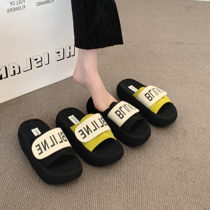 Cross-Border 2025 Nove ljetne sandale s debelim potplatom, moderne svestrane ženske papuče s jednim redom, eBay cipele za unutarnju i vanjsku upotrebu na plaži