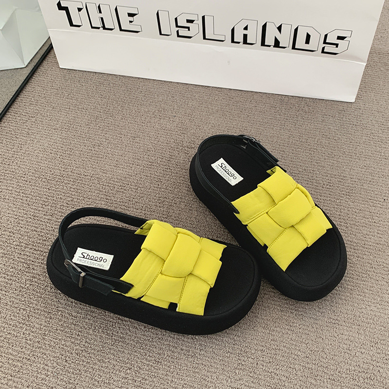 Cross-Border 2025 Nove ljetne sandale s debelim potplatom, moderne svestrane ženske papuče s jednim redom, eBay cipele za unutarnju i vanjsku upotrebu na plaži