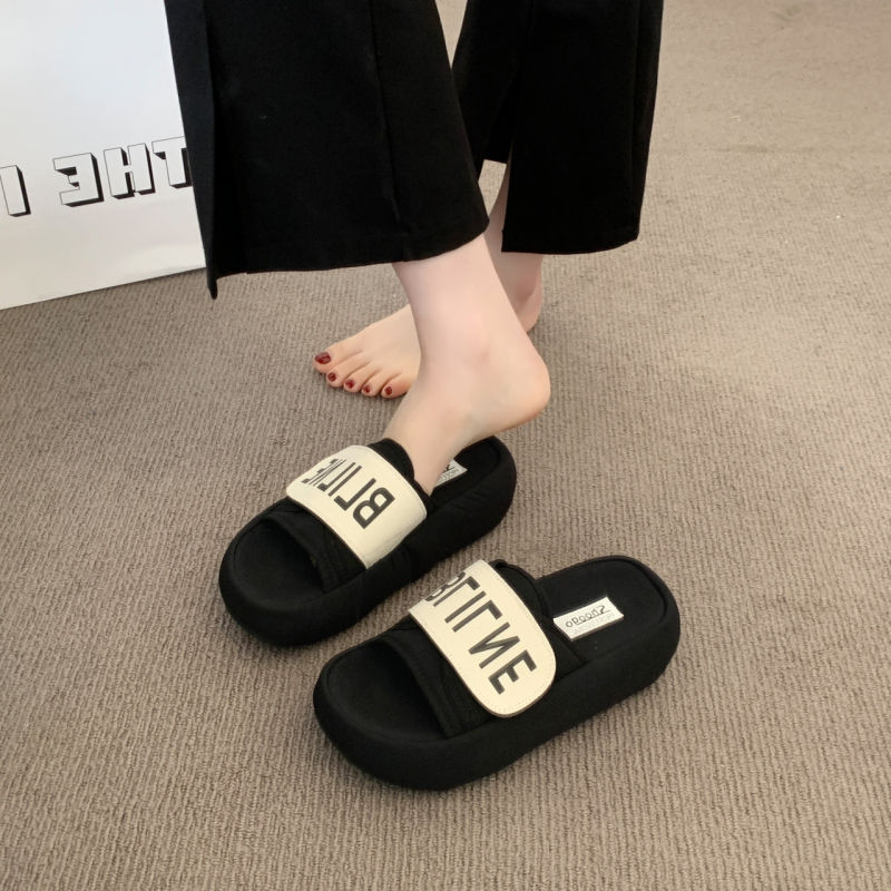 Cross-Border 2025 Nove ljetne sandale s debelim potplatom, moderne svestrane ženske papuče s jednim redom, eBay cipele za unutarnju i vanjsku upotrebu na plaži