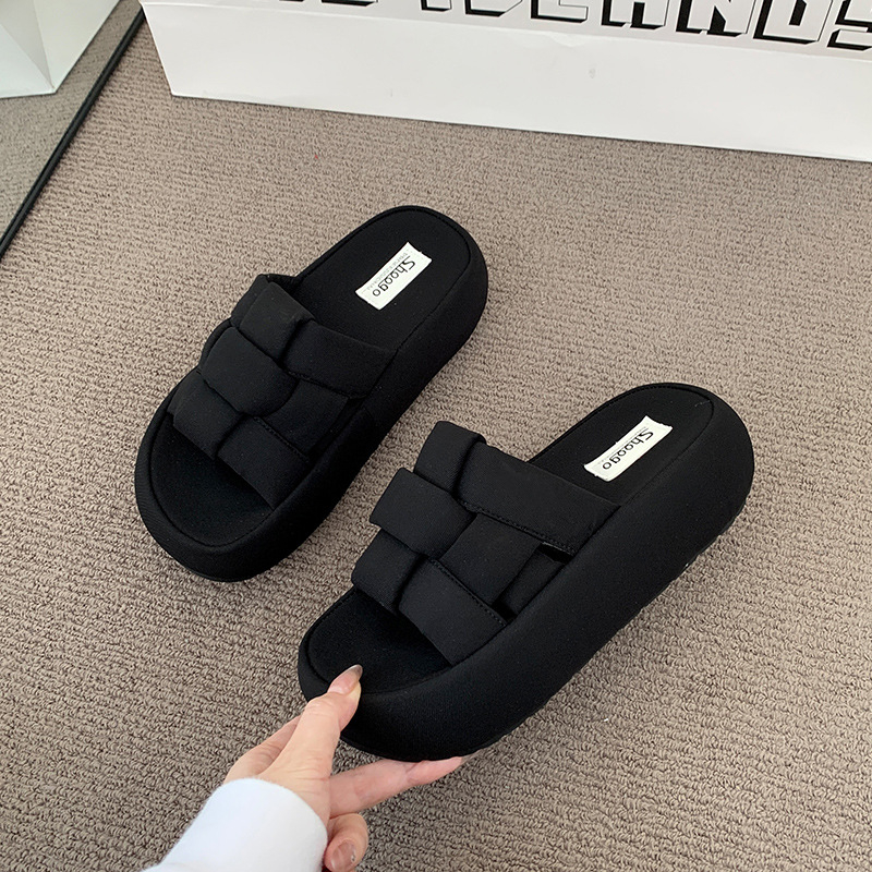 Cross-Border 2025 Nove ljetne sandale s debelim potplatom, moderne svestrane ženske papuče s jednim redom, eBay cipele za unutarnju i vanjsku upotrebu na plaži