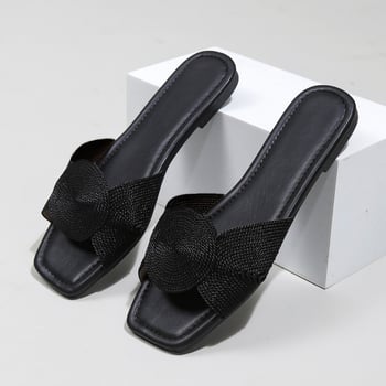 Prekogranična vanjska trgovina Europski i američki vrući prodavani veliki modeli 2025 Ljetne ženske nove metalne električne vezne tkane ravne sandale