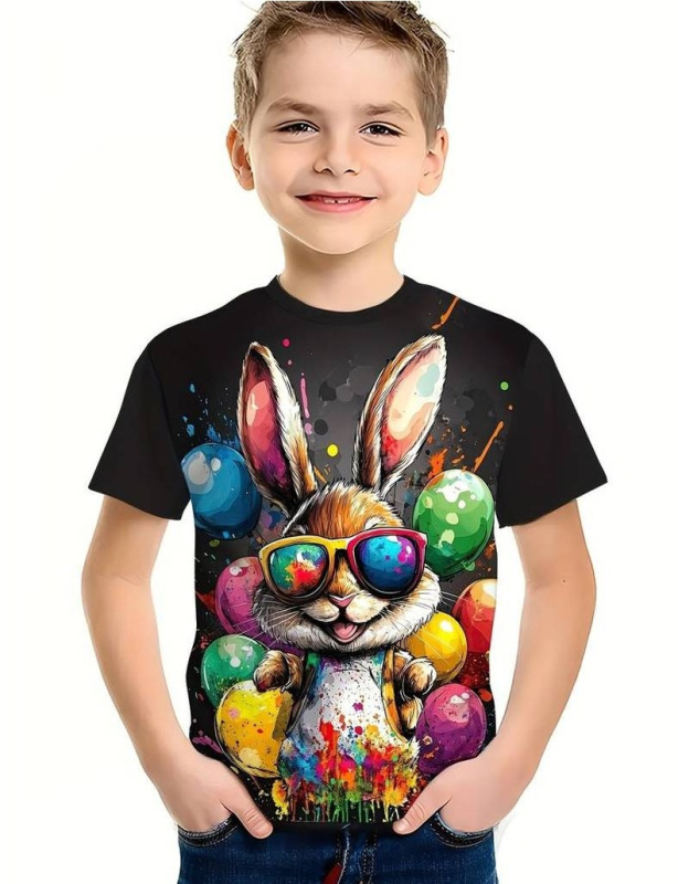 Temu dječja majica kratkih rukava s 3D printom, prekogranična ljetna, popularna dječja sportska majica, izravna opskrba iz tvornice