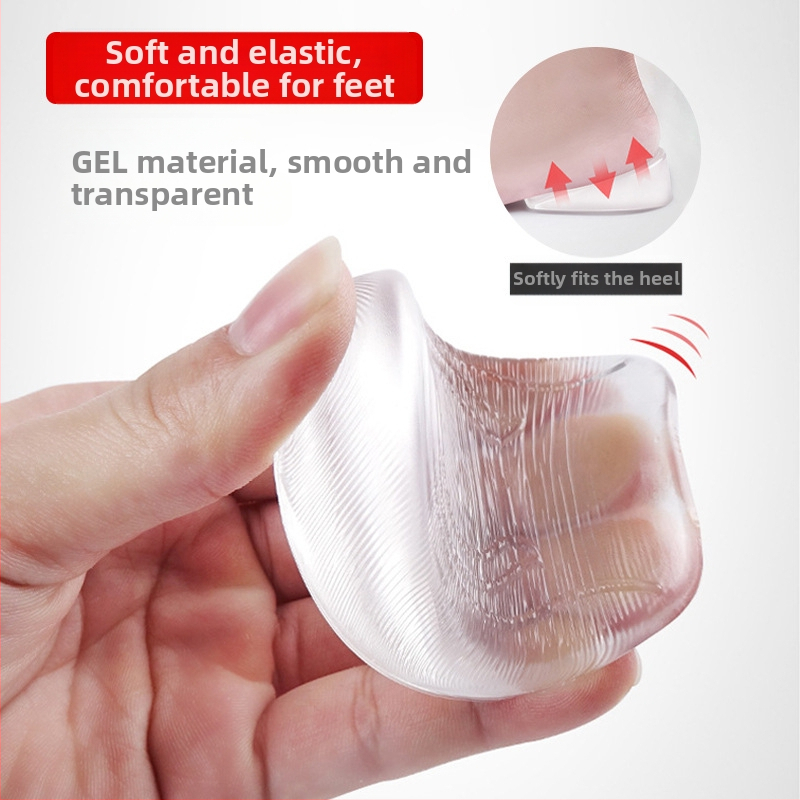 Výrobca Veľkoobchod Unisex Transparentné tlmiace protišmykové mäkké umývateľné silikónové vložky do topánok s polovičnou veľkosťou podpätku, zvyšujúce výšku, pohodlné