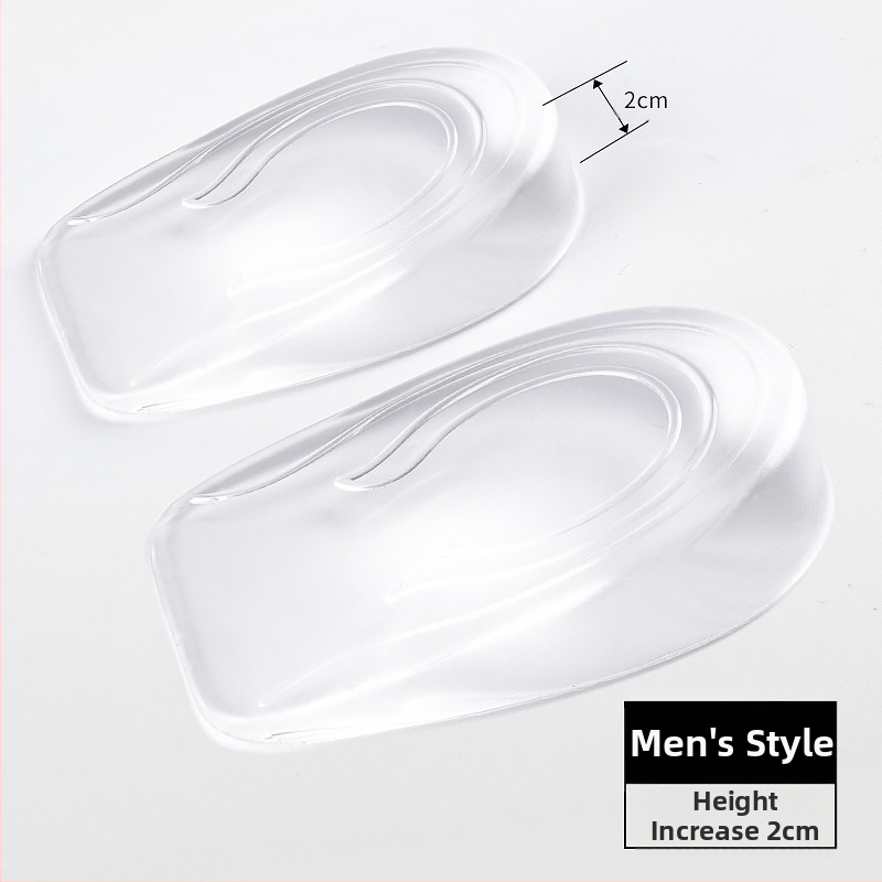 Výrobca Veľkoobchod Unisex Transparentné tlmiace protišmykové mäkké umývateľné silikónové vložky do topánok s polovičnou veľkosťou podpätku, zvyšujúce výšku, pohodlné