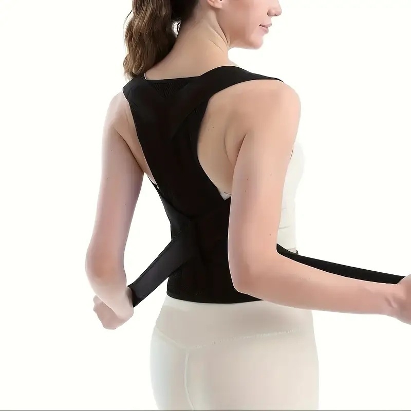 Tarpvalstybinis nugaros ortopedinis diržas suaugusiems, apsaugantis nuo kupranugario formos nugaros tiesinimo, atviras pečių korektorius vyrams ir moterims, laikysenos ortopedinis diržas sėdėjimo laikysenai, raktikaulio diržas