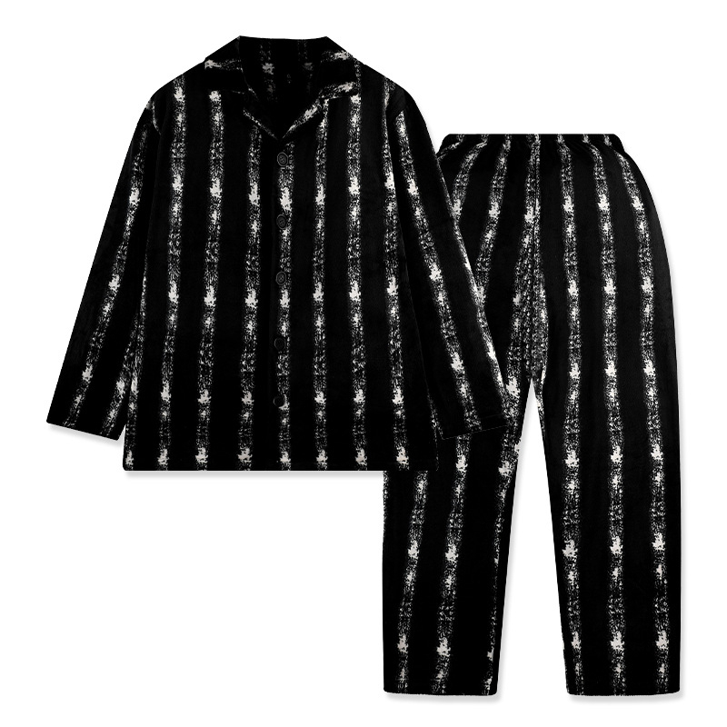 Rudens ir žiemos pižama vyriškas žieminis vilnos pamušalas sustorintas flanelinis šiltas 2023 m. naujas vyriškas namų aprangos kostiumas