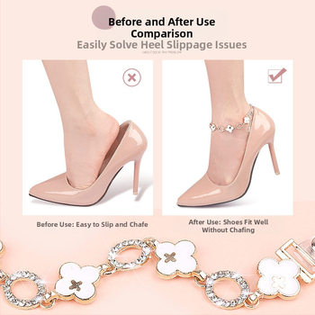 Keturių lapų dobilų „Daisy“ aukštakulniai aulinukai su vieno žodžio raišteliais, reguliuojamas suvarstomas dirželis be montavimo, apsaugantis kulną nuo kritimo