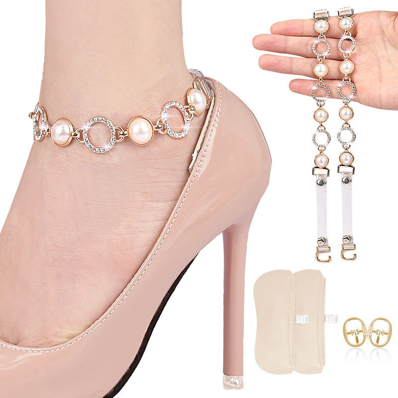 Keturių lapų dobilų „Daisy“ aukštakulniai aulinukai su vieno žodžio raišteliais, reguliuojamas suvarstomas dirželis be montavimo, apsaugantis kulną nuo kritimo