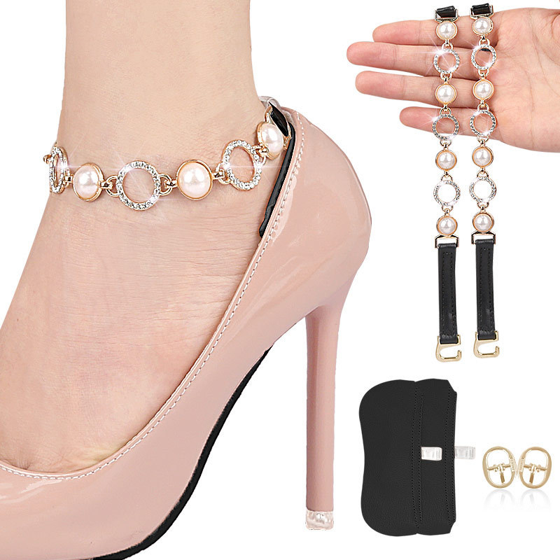 Keturių lapų dobilų „Daisy“ aukštakulniai aulinukai su vieno žodžio raišteliais, reguliuojamas suvarstomas dirželis be montavimo, apsaugantis kulną nuo kritimo