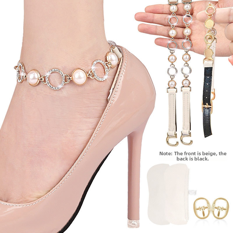 Keturių lapų dobilų „Daisy“ aukštakulniai aulinukai su vieno žodžio raišteliais, reguliuojamas suvarstomas dirželis be montavimo, apsaugantis kulną nuo kritimo