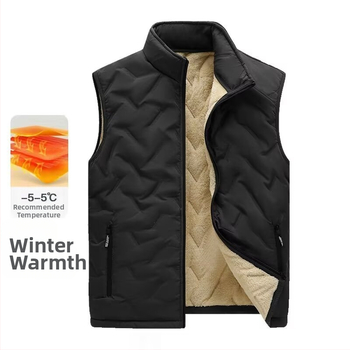 Rudens ir žiemos reljefinė medvilninė liemenė vyriška rudens ir žiemos madinga šilta paminkštinta liemenė, aksominis paltas, didmeninė prekyba