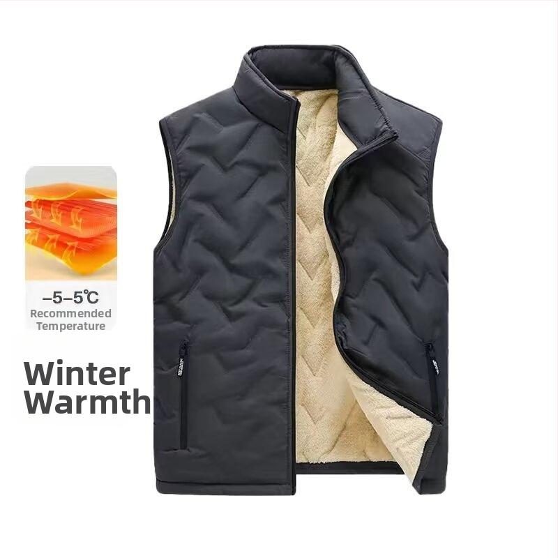 Есенно-зимна релефна памучна жилетка за мъже, есенно-зимна мода, топло подплатено жилетка, кадифено палто на едро