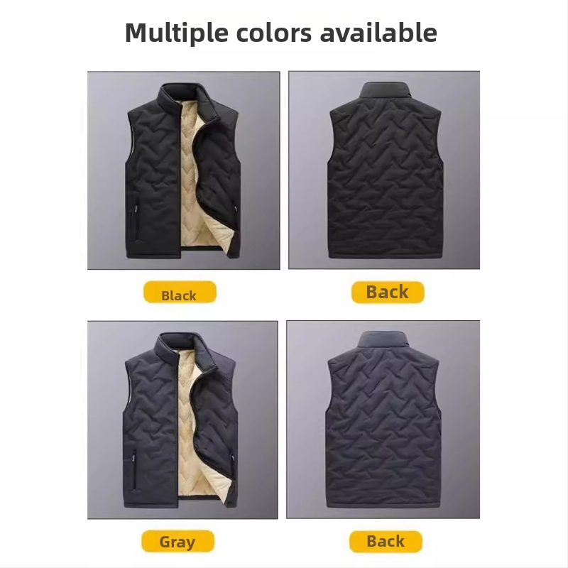 Есенно-зимна релефна памучна жилетка за мъже, есенно-зимна мода, топло подплатено жилетка, кадифено палто на едро