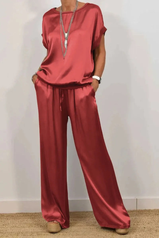 Set casual de primăvară/vară 2025, nou, la modă transfrontalieră, Amazon Independent Station, la modă, cămașă lejeră, pantaloni cu picior larg