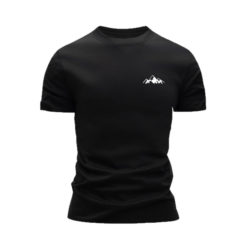 Tricou de vară pentru bărbați, cu mânecă scurtă, cu guler rotund, stil european și american, pentru sport, vară, nou, cu bumbac gros