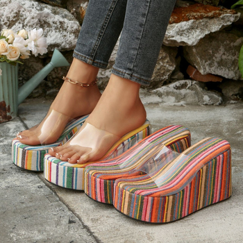 Za2024 Νέες σαγιονάρες με χοντρή σόλα και λεοπάρ μοτίβο για εξωτερικές εμφανίσεις, Μοντέρνες σαγιονάρες με φλατ σόλα, Σανδάλια θαλάσσης σε εορταστικό στιλ για γυναίκες