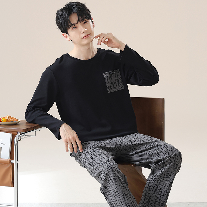 Meeste pikkade varrukatega kevad- ja sügispidžaama, mida saab kanda ka õues, sügisel ja talvel, pluss-suuruses poiste 2024. aasta uus koduriietus