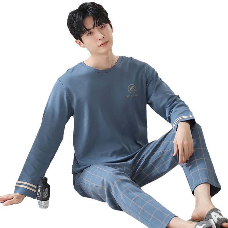 Meeste pikkade varrukatega kevad- ja sügispidžaama, mida saab kanda ka õues, sügisel ja talvel, pluss-suuruses poiste 2024. aasta uus koduriietus