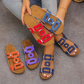 Papuci de damă cu gura de pește, de dimensiuni mari, din Europa și America, transfrontaliere, casual, de culoare pură, pentru femei, 2025, noi, cu talpă groasă, o singură linie, la modă, ușoare