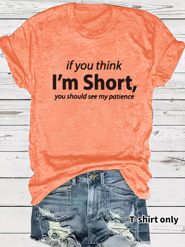 Tricou european și american în stoc, cu guler rotund, mânecă scurtă, imprimat „I’m Short”, de vară, nou, confortabil, en-gros