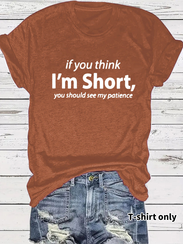 Tricou european și american în stoc, cu guler rotund, mânecă scurtă, imprimat „I’m Short”, de vară, nou, confortabil, en-gros