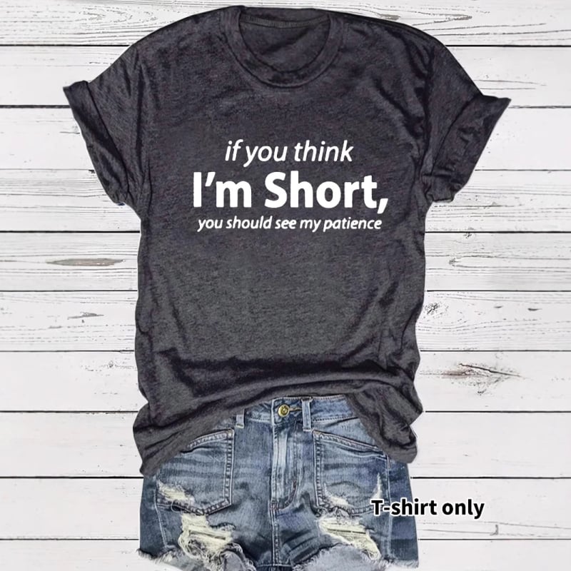 Tricou european și american în stoc, cu guler rotund, mânecă scurtă, imprimat „I’m Short”, de vară, nou, confortabil, en-gros