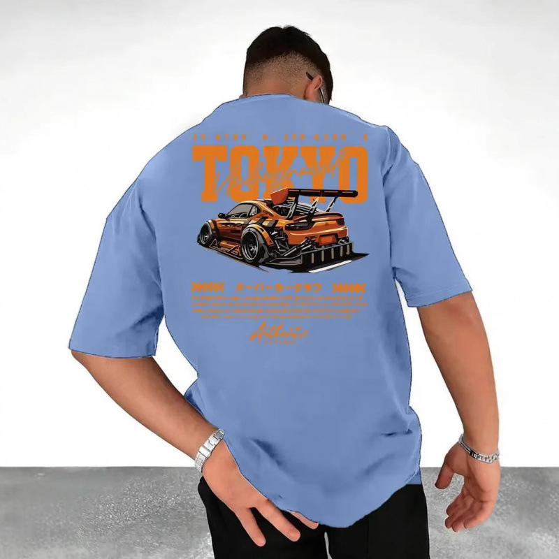 Američka retro trkaća odijela, majica kratkih rukava, ženska, ljetna trendi marka za 2025., svestrana hip-hop ulična odjeća s pola rukava